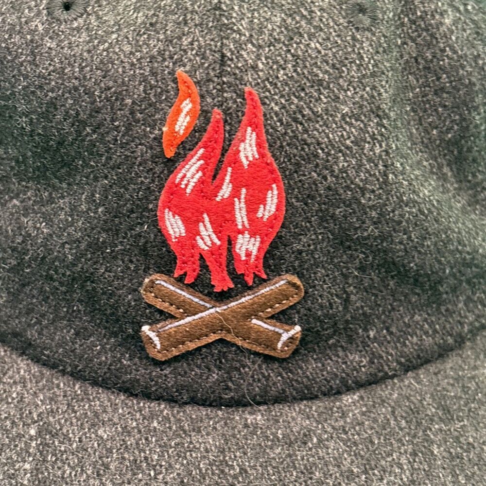 Poler x Agenda Campfire Wool Blend Strapback Hat Cap Black Leather One Size - Picture 2 of 9